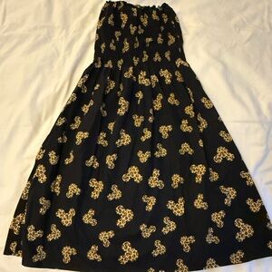 Black and Gold animal print Mickey Women's Strapless dress